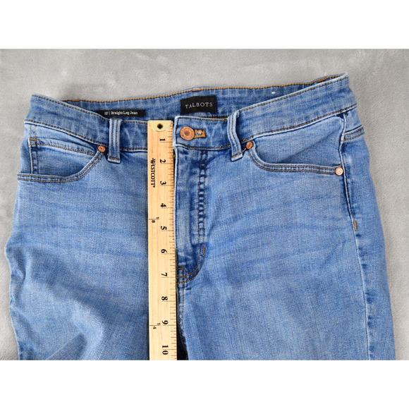 Talbots Jeans Womens 8P (28x26) Straight Leg Raw Hem Blue Denim - Picture 9 of 9